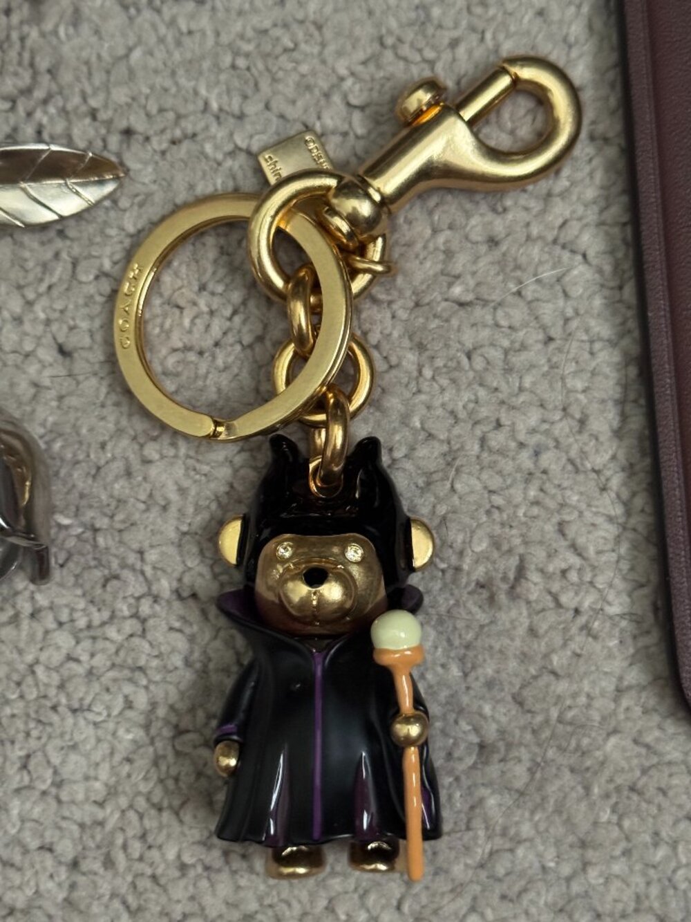 Coach x Disney Maleficent bear charm, EUC